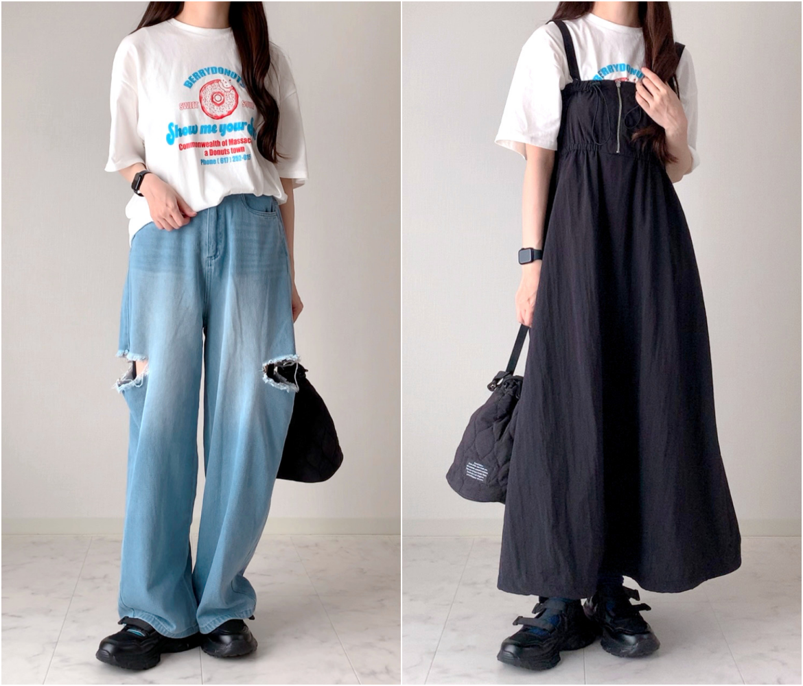 しまむらのおすすめファッションアイテム「TT*miストラップSNK」のコーディネート