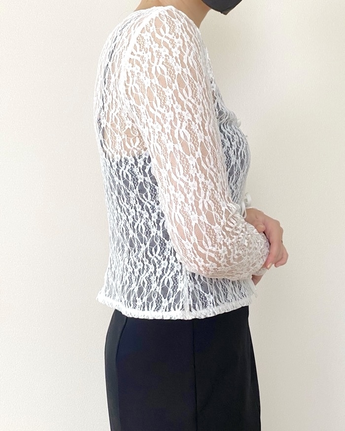 GU（ジーユー）のおすすめファッションアイテム「レースリボンカーディガン」