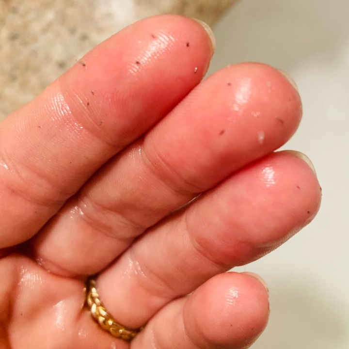 buildup from a reviewer's pores