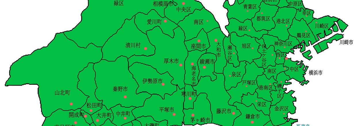 神奈川県の地図