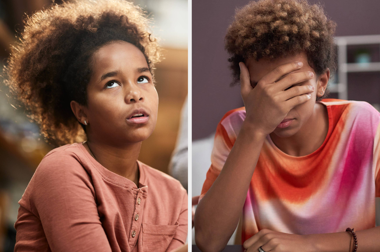 Two different individuals expressing frustration: one with eyes rolled up, and another covering their face with a hand