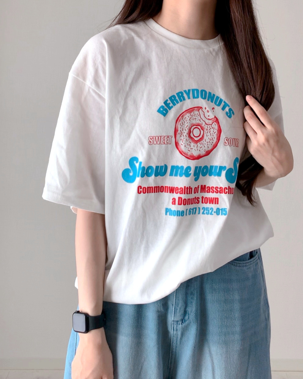 しまむらのおすすめ白Tシャツ「TT*ドーナツT」