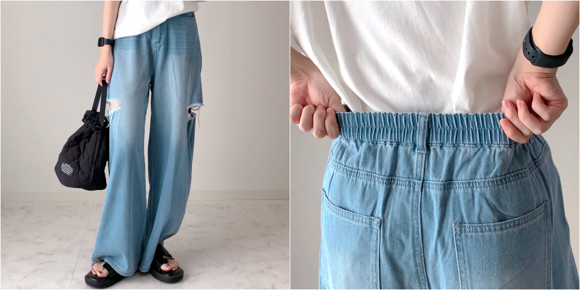 しまむらのおすすめファッションアイテム「TT*サイドカットデニムP」