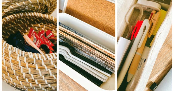 イケアのオススメ収納グッズ「FRYKEN フリーケンふた付きボックス3点セット シーグラス（水草）」「HARVMATTA ハルヴマッタ ふた付きボックス」「BOLLÖSUND ボロスンド 洗面ポーチ」