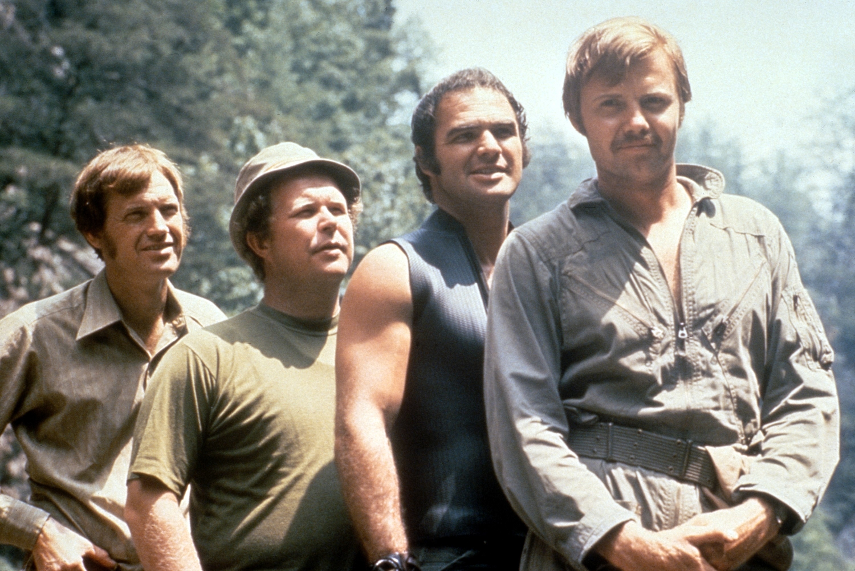 DELIVERANCE, from left: Ronny Cox, Ned Beatty, Burt Reynolds, Jon Voight, 1972