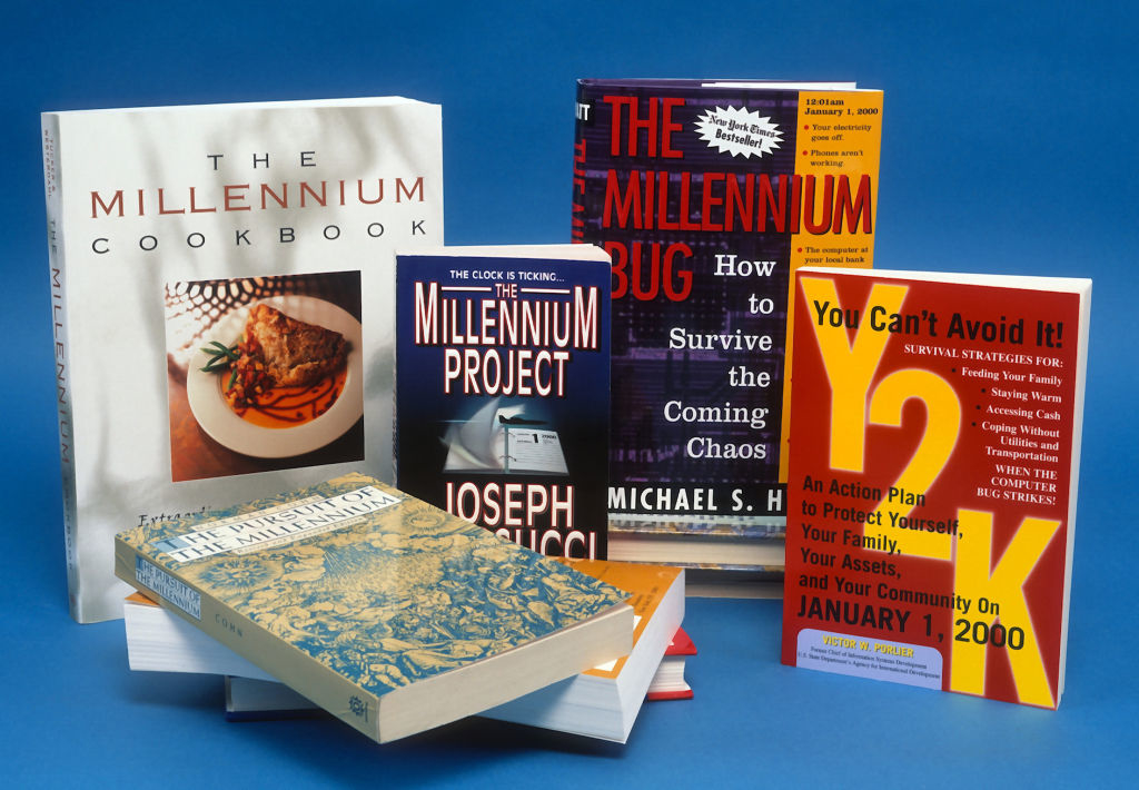 Collection of books on Y2K, including &quot;The Millennium Cookbook&quot;, &quot;The Millennium Project&quot; by Joseph, &quot;The Millennium Bug&quot; by Michael S. H.&quot;, and &quot;Y2K: You Can't Avoid It!&quot;