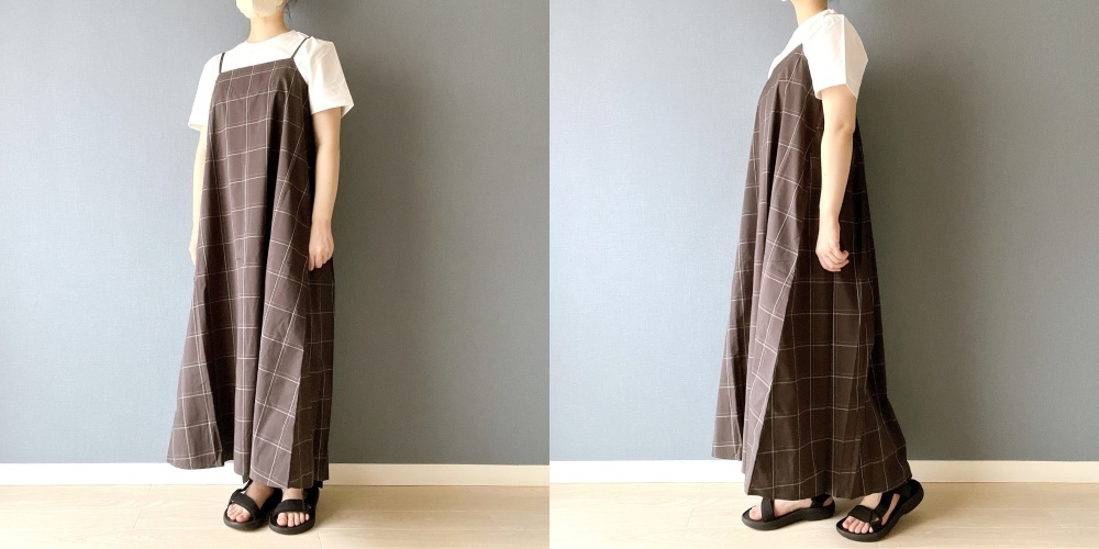 無印良品のオススメのワンピース「婦人 乾きやすいブロード キャミソールワンピース」