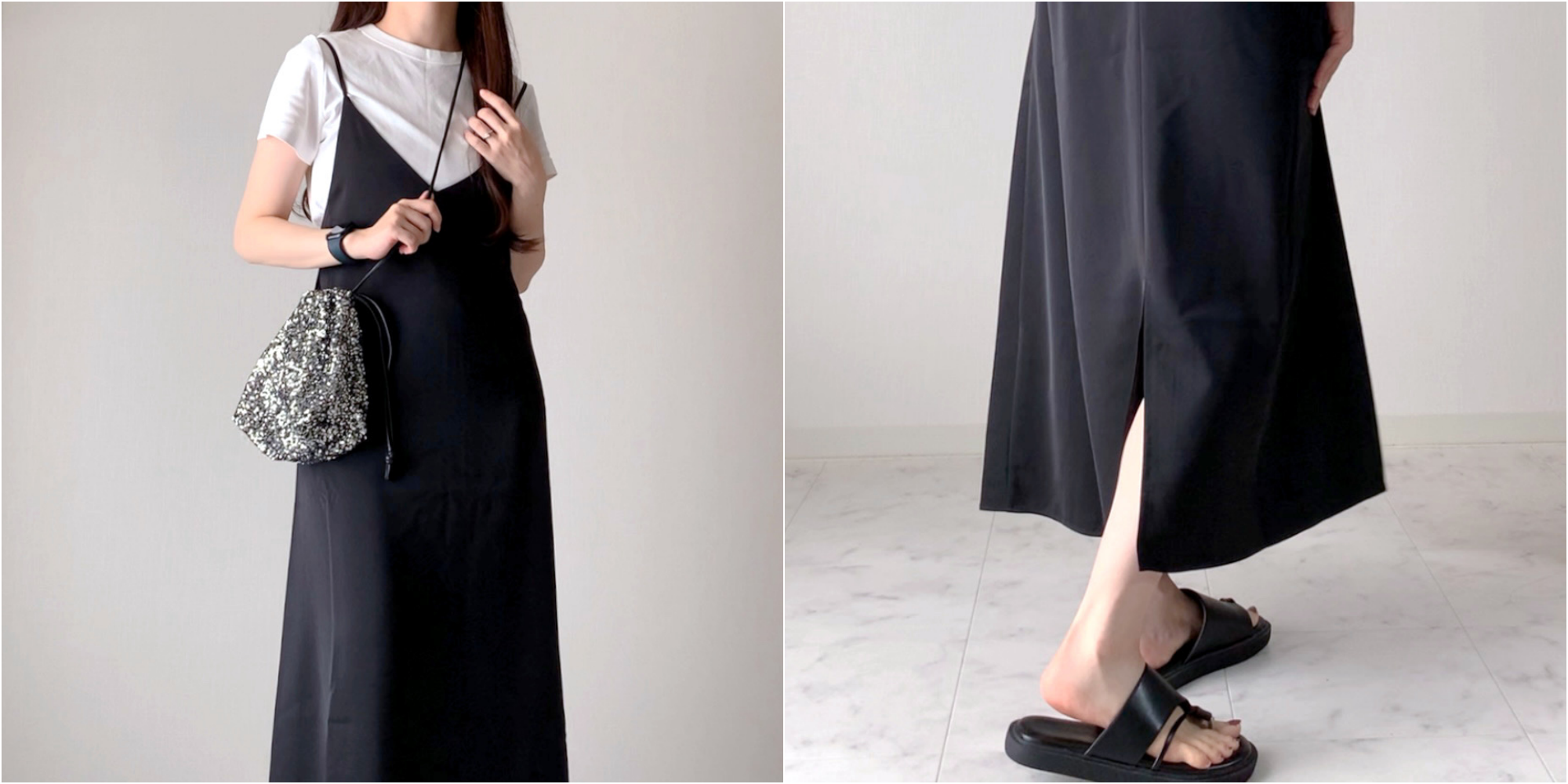 GU(ジーユー)のおすすめファッションアイテム「サテンキャミソールワンピース+E」