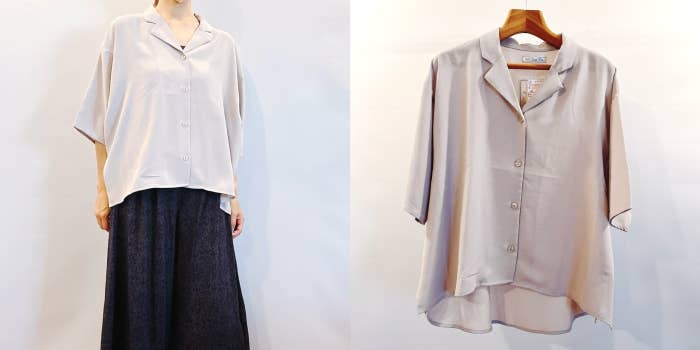 しまむらのおすすめファッションアイテム「ツイルドルマンカイキンシャツ」