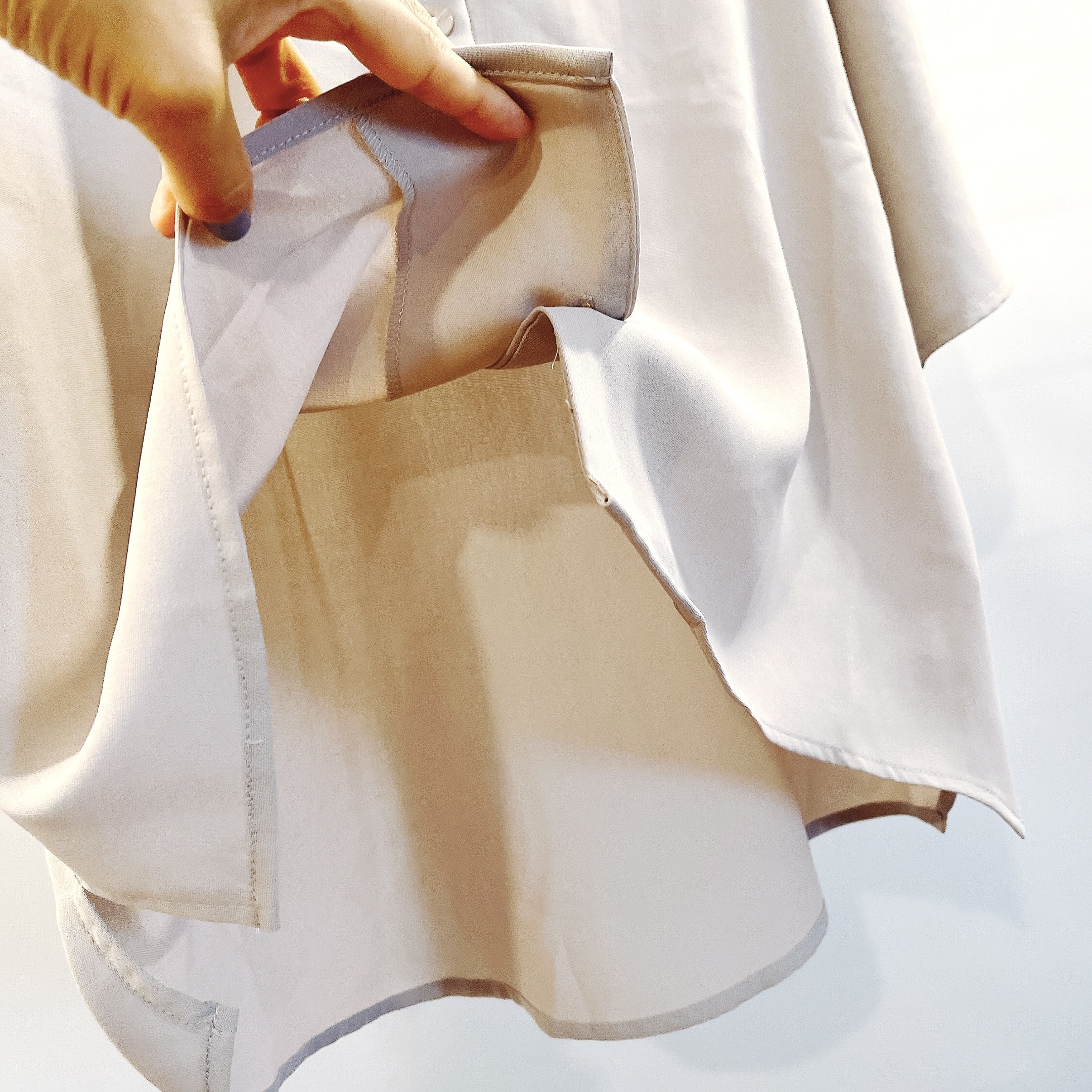 しまむらのおすすめファッションアイテム「ツイルドルマンカイキンシャツ」