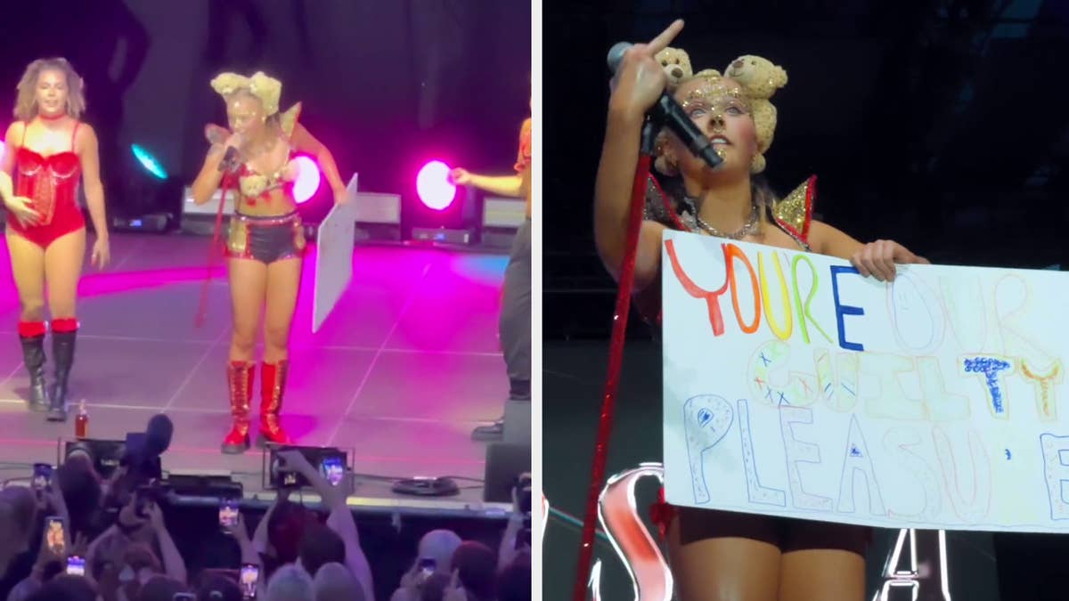 The 21-year-old self-proclaimed "gay pop" singer stopped mid-performance to address a hater in the crowd.