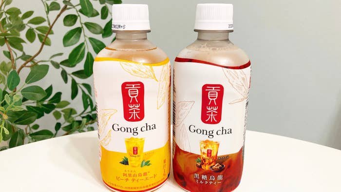 セブン-イレブン限定のドリンク「ゴンチャ 黒糖烏龍 ミルクティー400ml」と「ゴンチャ 阿里山烏龍ピーチティー400ml」