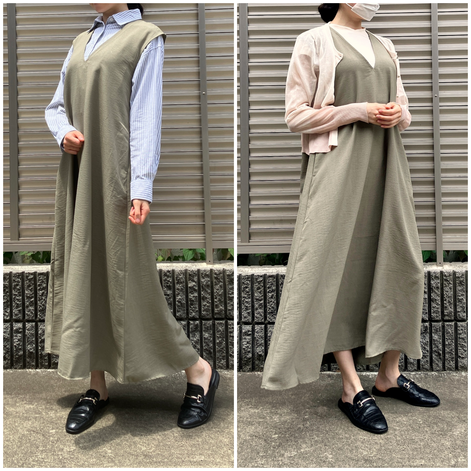 ハニーズのおすすめワンピース「Vネックジャンスカ」