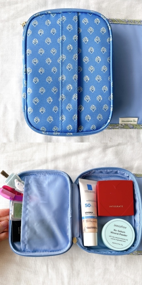 アフタヌーンティーのオススメのグッズ「ブロックプリント調そのままメイクポーチ」