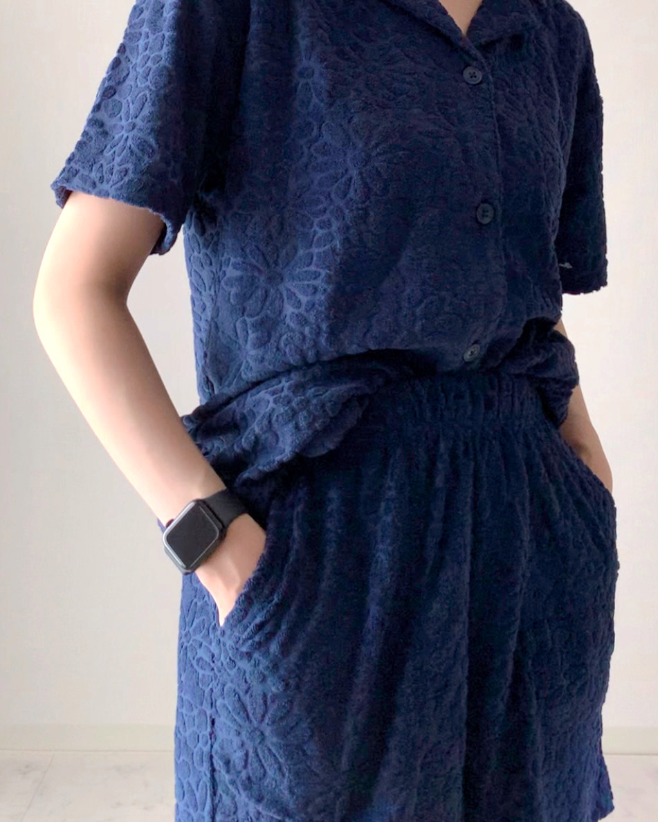 GU（ジーユー）のおすすめファッションアイテム「ソフトパイルパジャマ（半袖＆ショートパンツ）（フラワー）」