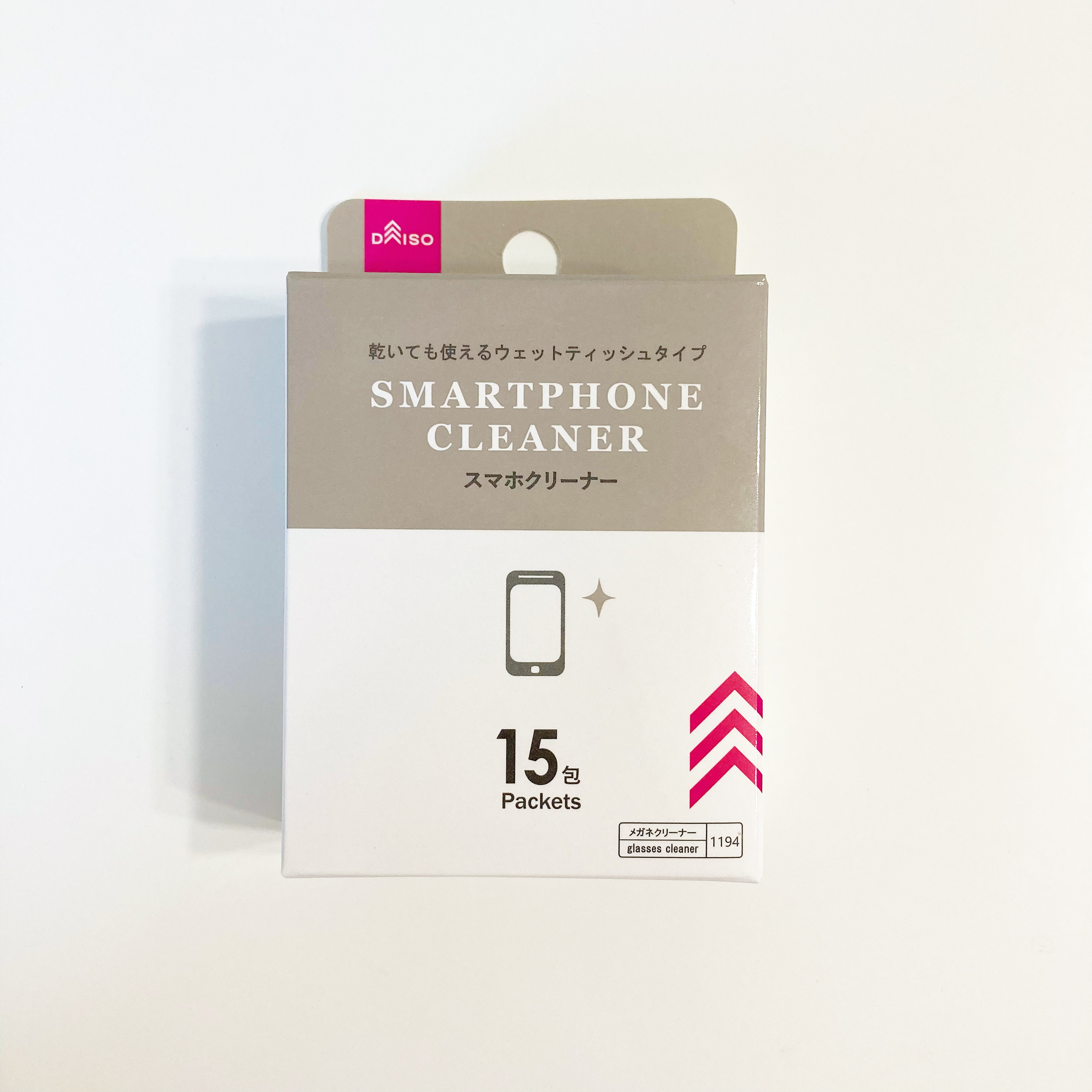 DAISO（ダイソー）の便利アイテム「スマホクリーナー（ウェットティッシュタイプ、15包）」