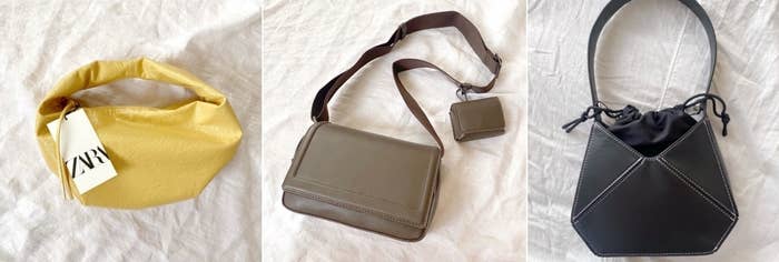 ZARAのおすすめアイテム「ショルダーバッグ」「ウォレット付きクロスボディバッグ」「幾何学模様ハンドバッグ」