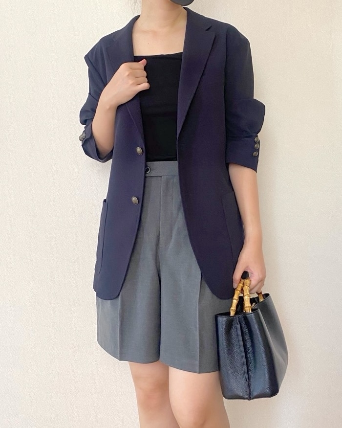 GU（ジーユー）のおすすめファッションアイテム「Wタックショートパンツ」のコーディネート