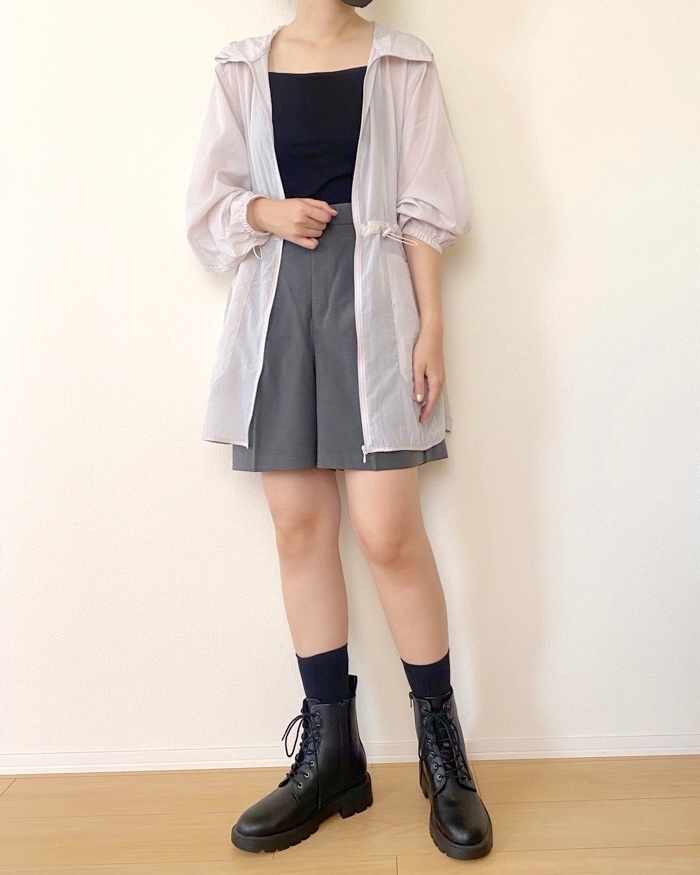 GU(ジーユー)のおすすめファッションアイテム「UVカットシアーロングパーカGA+E」のコーディネート