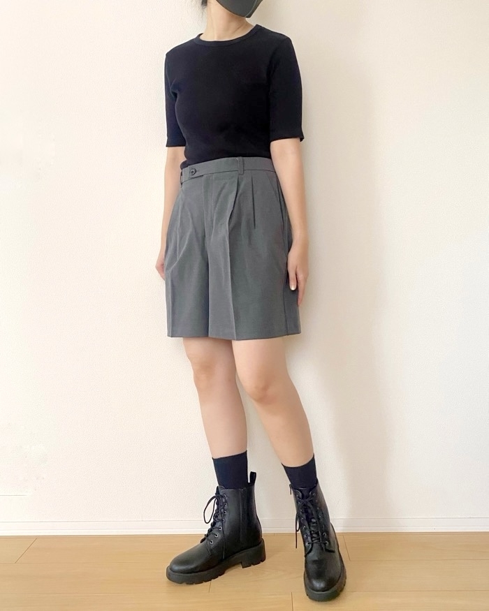 GU（ジーユー）のおすすめファッションアイテム「Wタックショートパンツ」