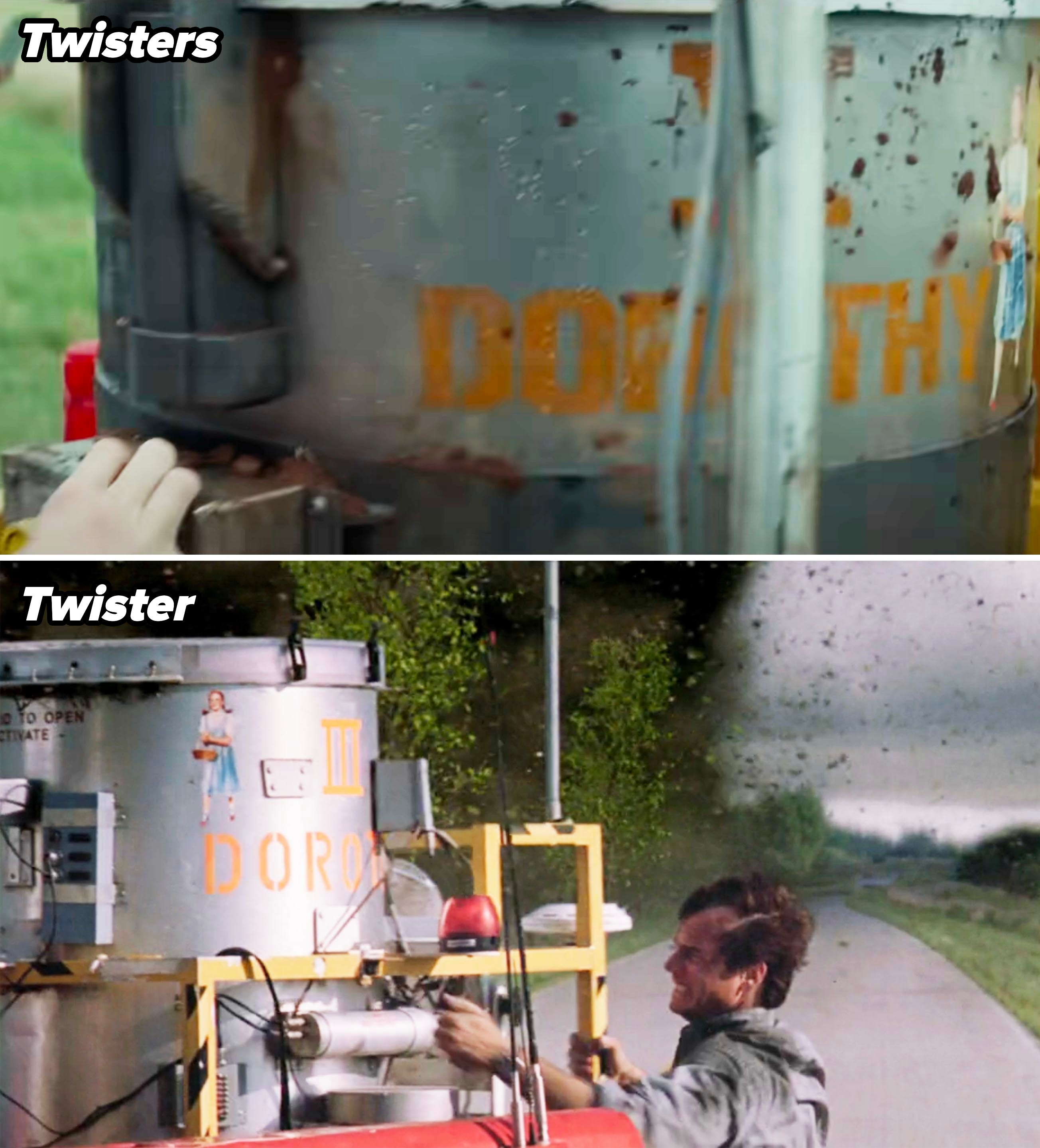 Side-by-Side of Dorothy V in Twisters vs. Dorothy III in Twister