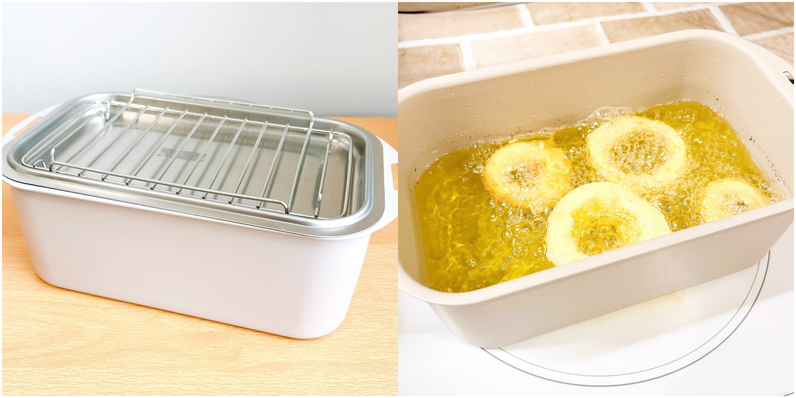 NITORI（ニトリ）のオススメの調理グッズ「【デコホーム商品】IH・ガス火 コンパクト天ぷら鍋（バット・網付き）（MO）」