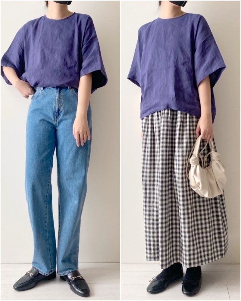 無印のおすすめアイテム「婦人 ヘンプ レーヨン 半袖ブラウス」のコーディネート