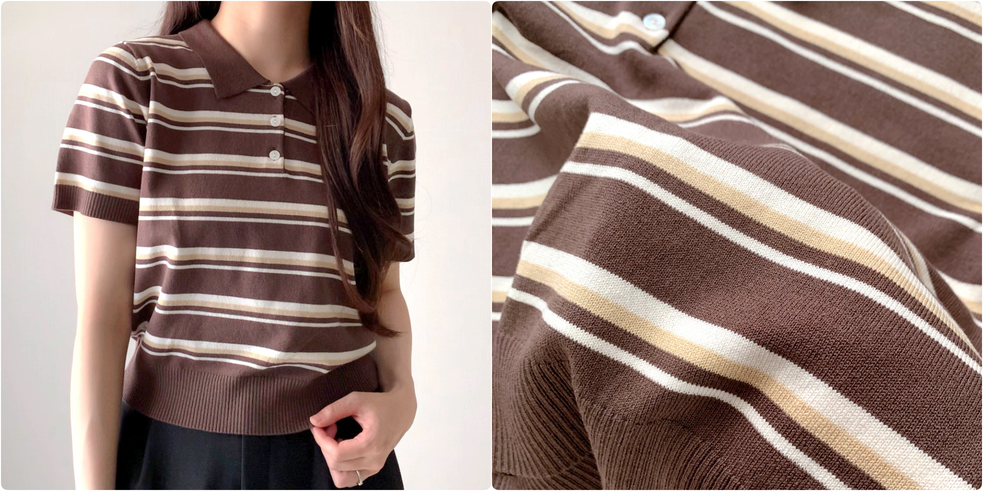 GU(ジーユー)のおすすめファッションアイテム「マルチボーダーポロセーター(半袖)Q」