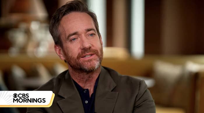 Matthew Macfadyen in a suit jacket during a CBS Mornings interview
