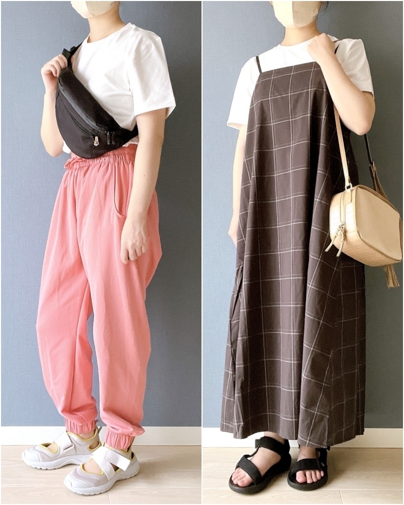 無印のおすすめアイテム「婦人 UVカット吸汗速乾半袖Tシャツ」のコーディネート