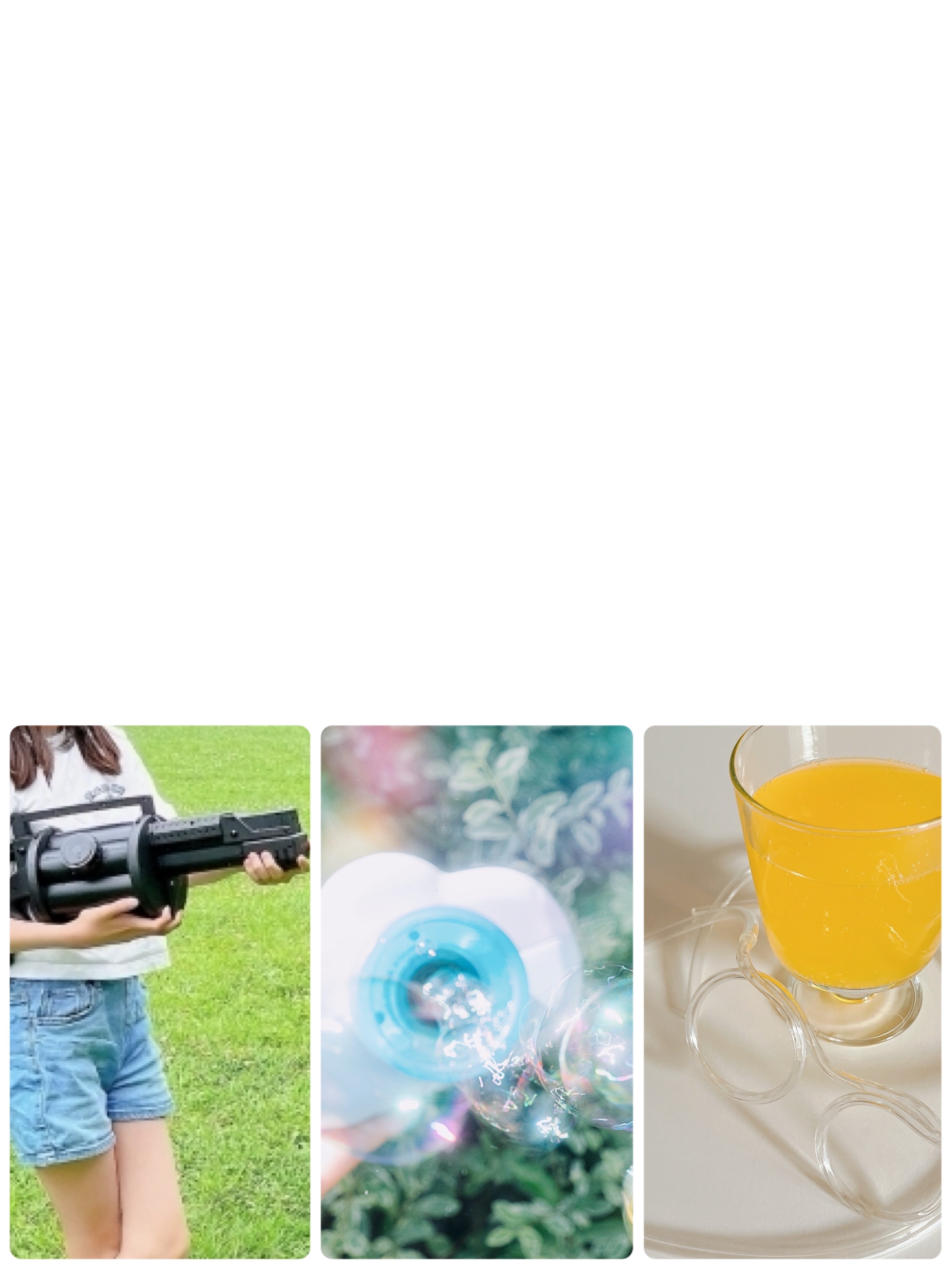 ダイソーのオススメおもしろアイテム「グレネードランチャー」「カメラシャボン玉」「メガネストロー」