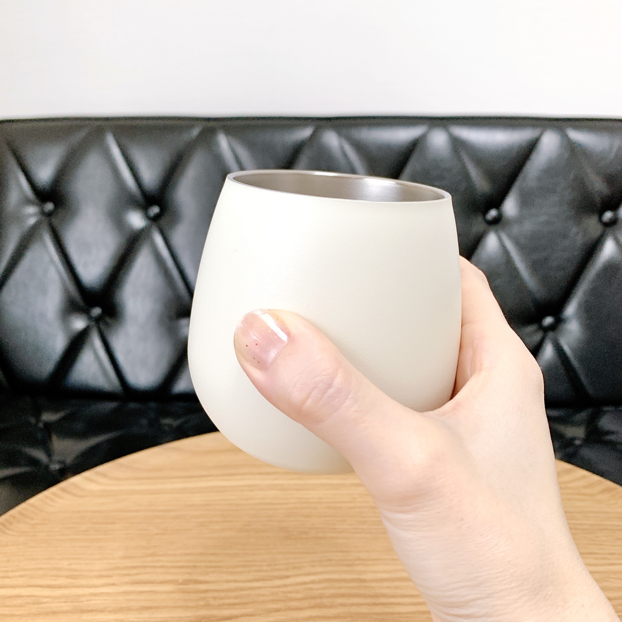 ニトリのおすすめの便利グッズ「まあるいステンレスタンブラー(250mL ベージュ)」