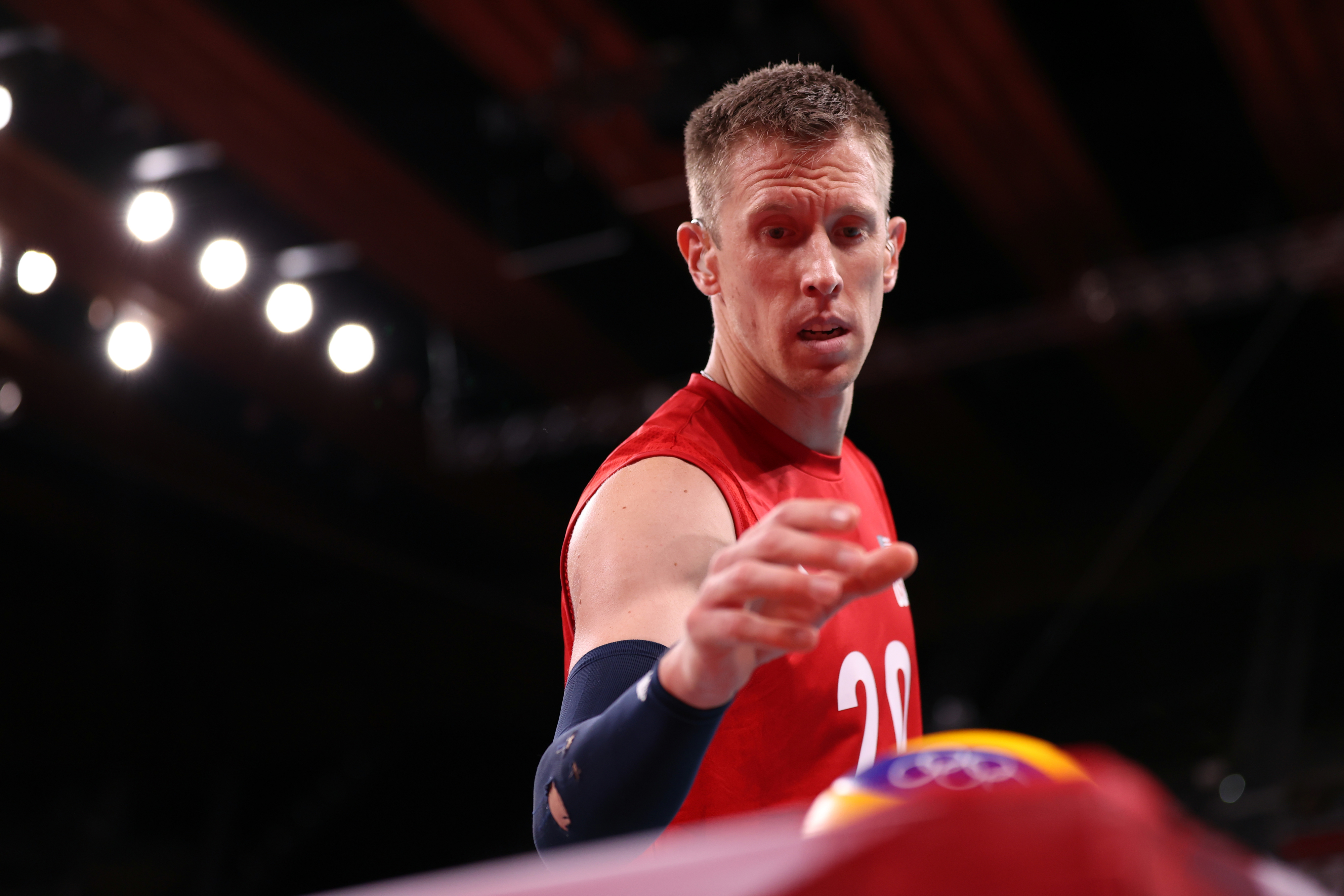 David Smith  in action during a volleyball game