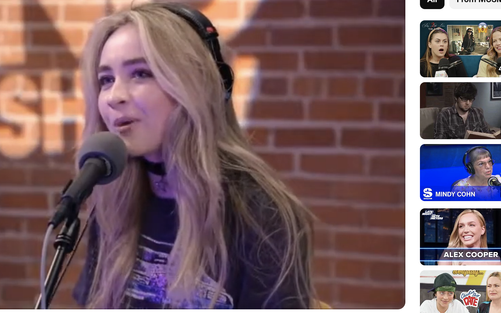 Closeup of Sabrina Carpenter