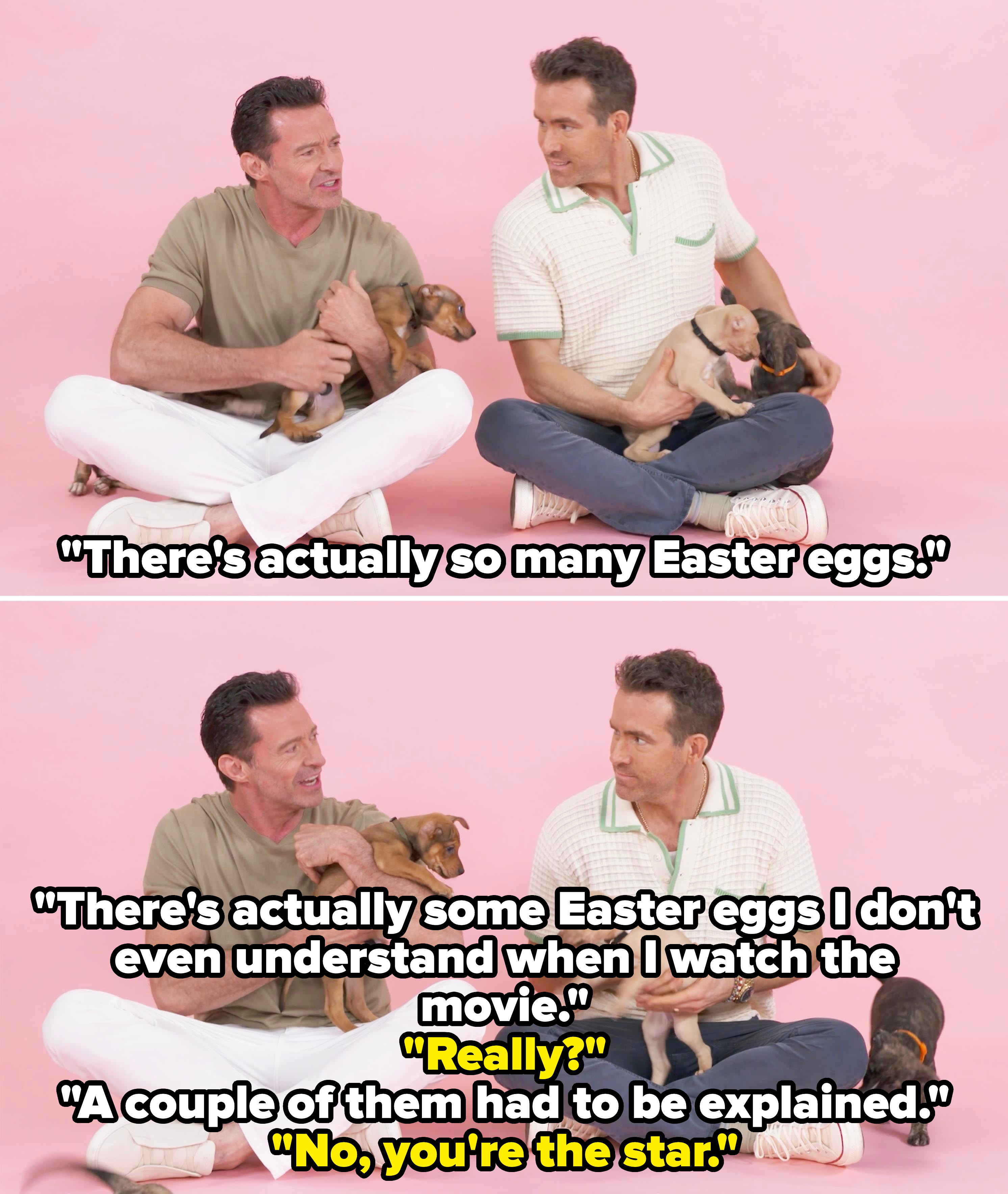 Ryan Reynolds And Hugh Jackman Puppy Interview