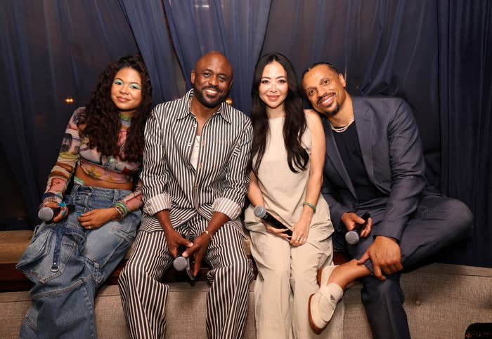 Closeup of Maile Brady, Wayne Brady, Mandie Taketa, and Jason Michael Fordham