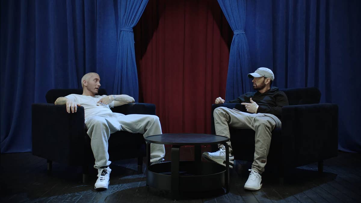 The trailer for the Complex-produced digital short 'The Face-Off' sees Em telling Slim Shady that Gen Z is not a fan.