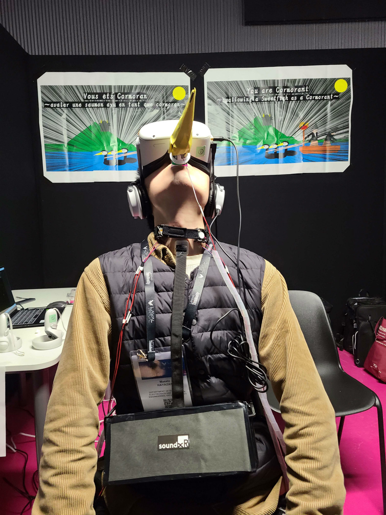 「お前は今から鵜だ〜長良川鵜飼いでの鮎まるのみ体験〜」の宣材写真(長良川うかいミュージアム提供)