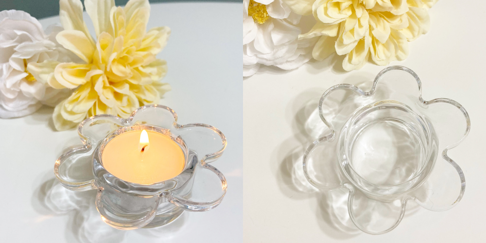 CanDo(キャンドゥ)の高見えインテリア「キャンドルホルダー ラウンドペタル花」