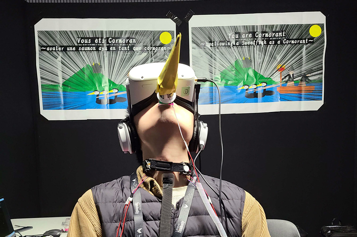 「お前は今から鵜だ〜長良川鵜飼いでの鮎まるのみ体験〜」の宣材写真(長良川うかいミュージアム提供)