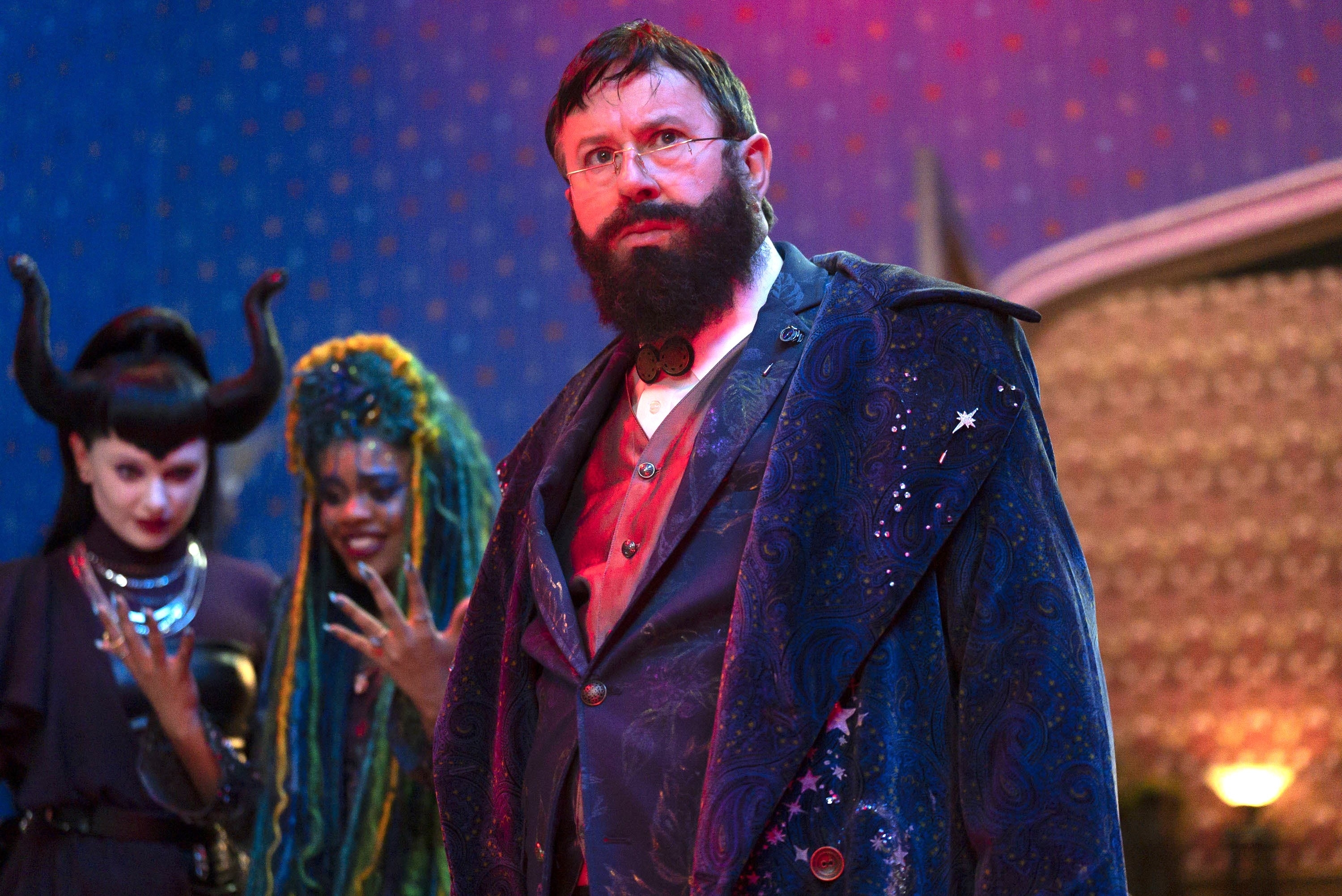 Mars, Dara Reneé, and Jeremy Swift in "Descendants: The Rise of Red"
