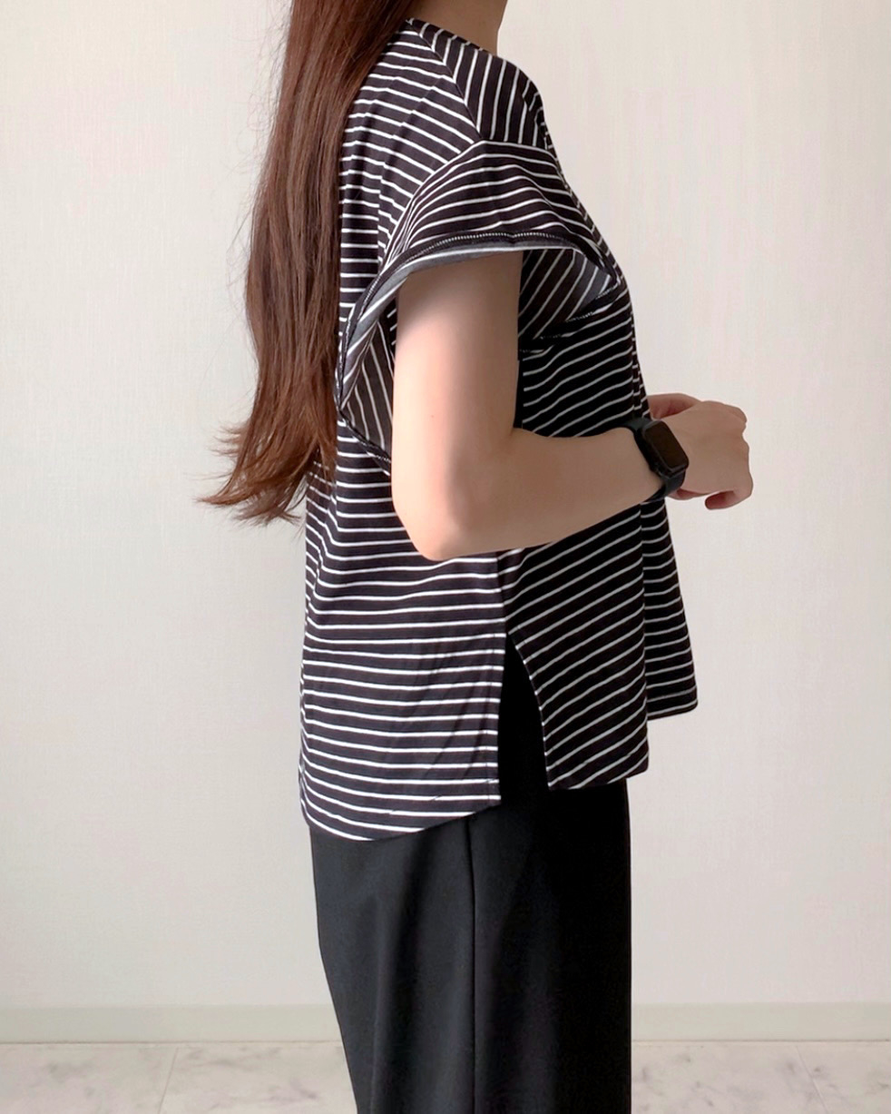 グローバルワークのオススメのトップス「快適袖フリル2WAYプルオーバー/987171」