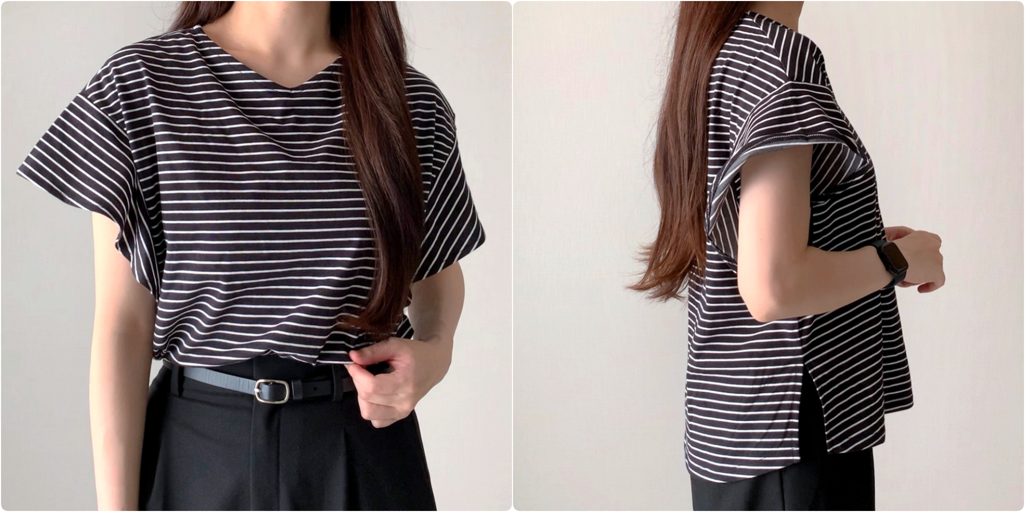 グローバルワークのオススメのトップス「快適袖フリル2WAYプルオーバー/987171」