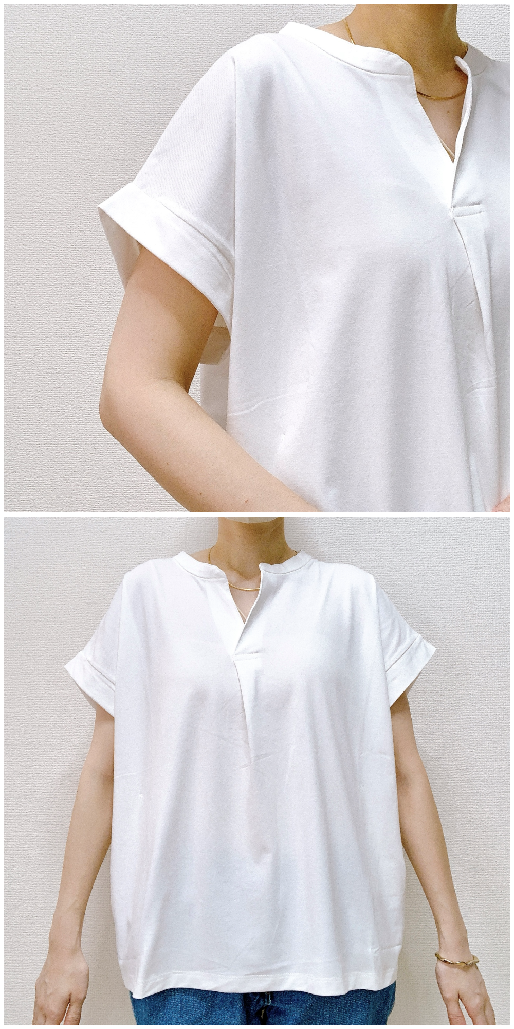 ワークマンのおすすめのレディースアイテム「レディースシーンレスカットブラウス」