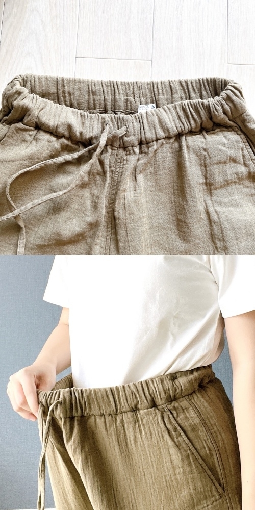 無印良品のオススメのパンツ「婦人 ふんわりしぼガーゼ ロングパンツ」