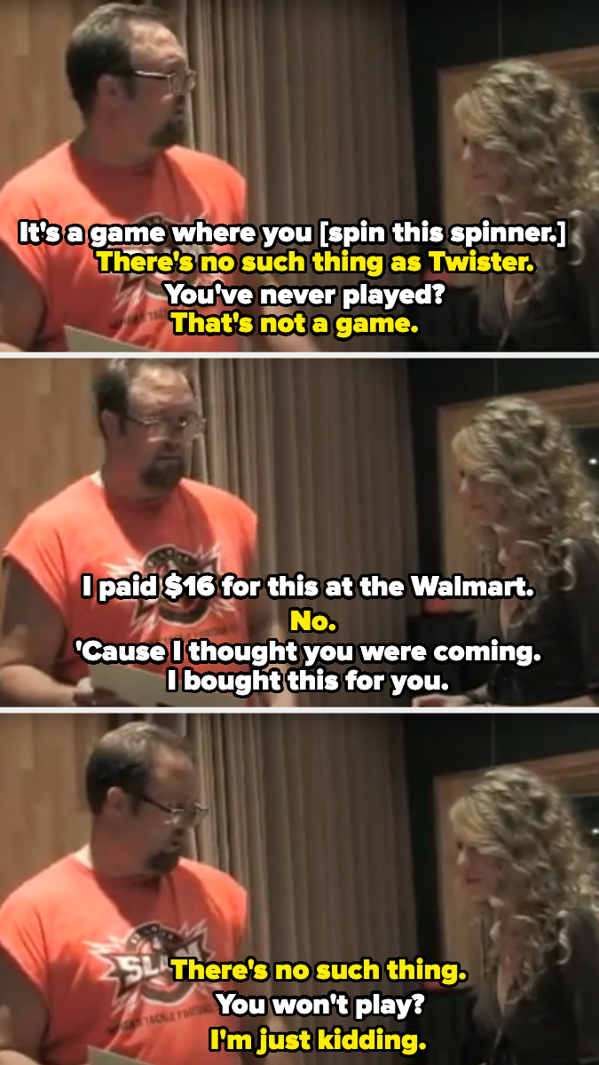 Cornbread explains Twister and tells Taylor he bought it for her, she says there's no such thing, he asks if she won't play so she says she's kidding