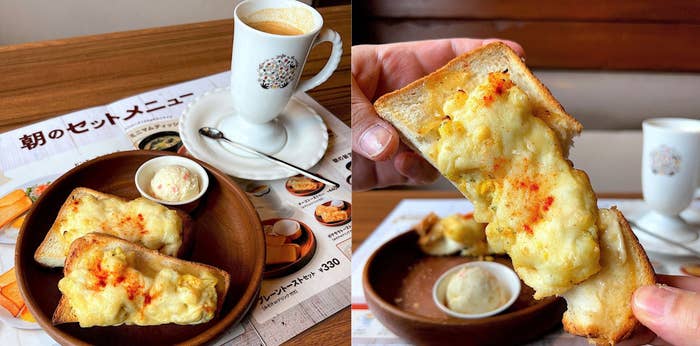 びっくりドンキーのおすすめモーニングセット「ポテサラトーストセット」