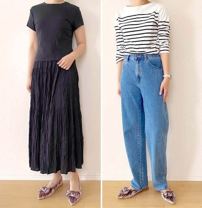 GUのおすすめアイテム「リボンフラットシューズ+E」