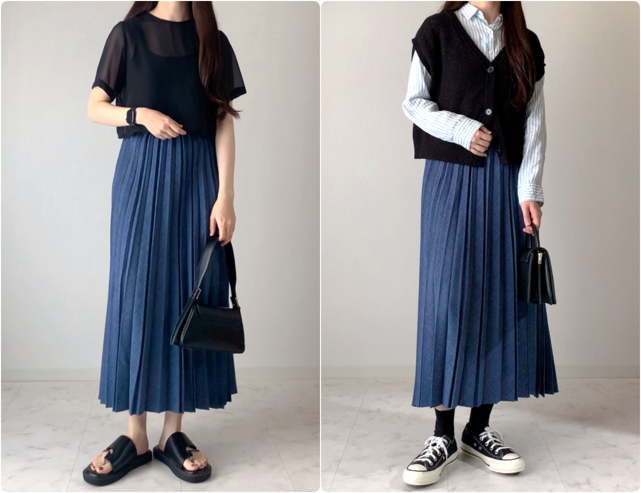 GLOBALWORK(グローバルワーク)のおすすめファッションアイテム「お手入れらくらくプリーツスカート/105155」のコーディネート