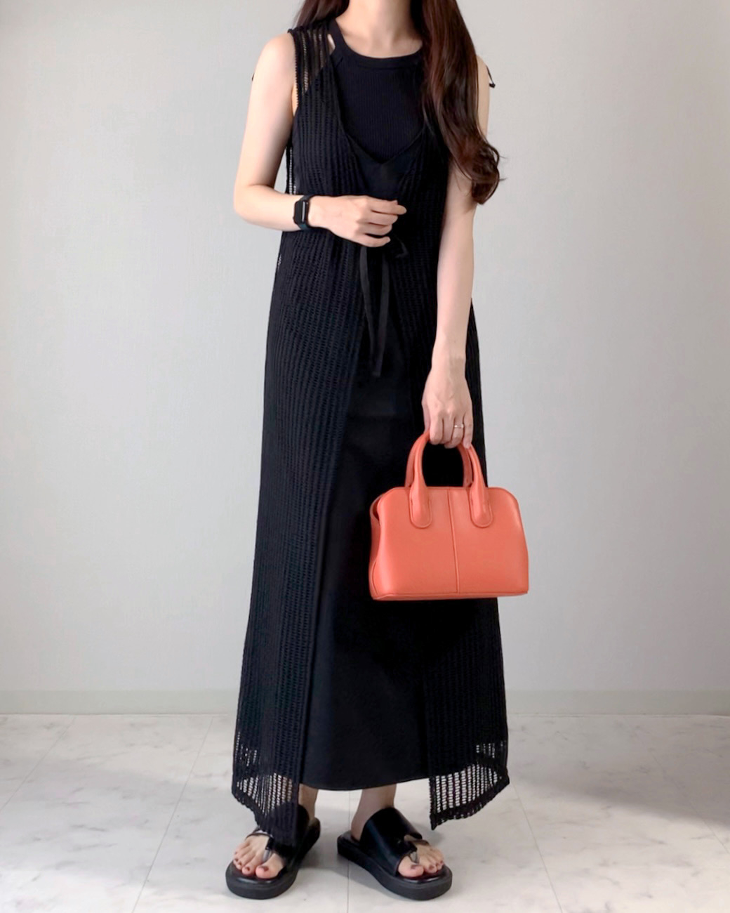 しまむらのおすすめファッションアイテム「スカシアミロングジレOP」のコーディネートのコーディネート